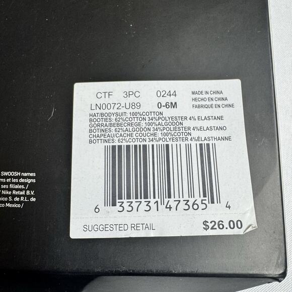 Nike Swoosh 3-Piece Bodysuit, Beanie & Booties Set Blue Infant Size 0-6 Months - Picture 6 of 7